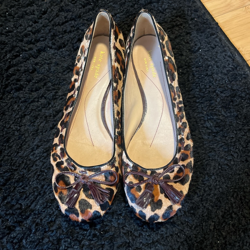 Kate Spade Brown and Black Leopard Print Flats